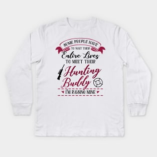 Hunting Mom and Baby Matching T-shirts Gift Kids Long Sleeve T-Shirt